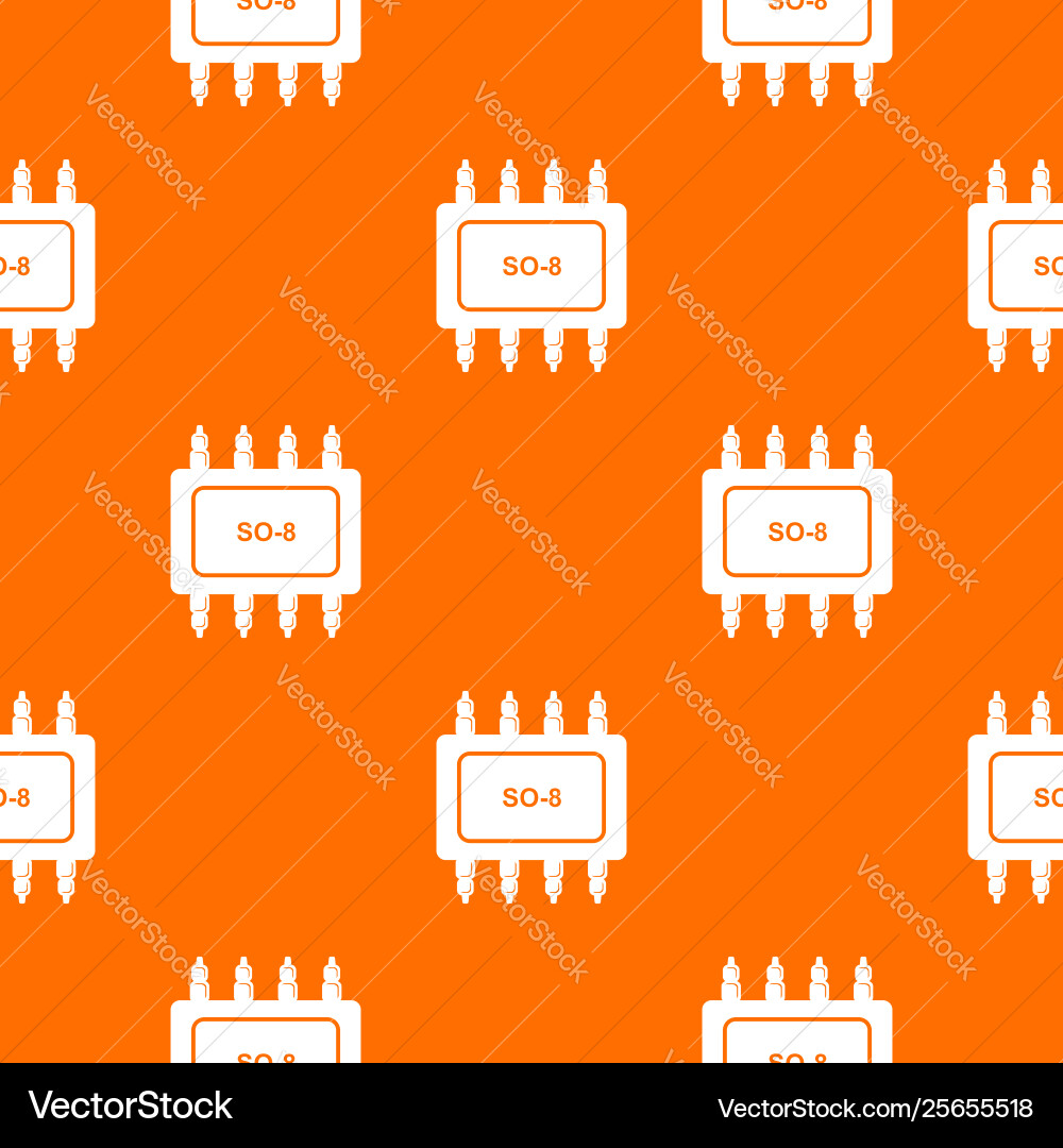 Transistor microchip pattern orange Transistor microchip pattern orange vector image