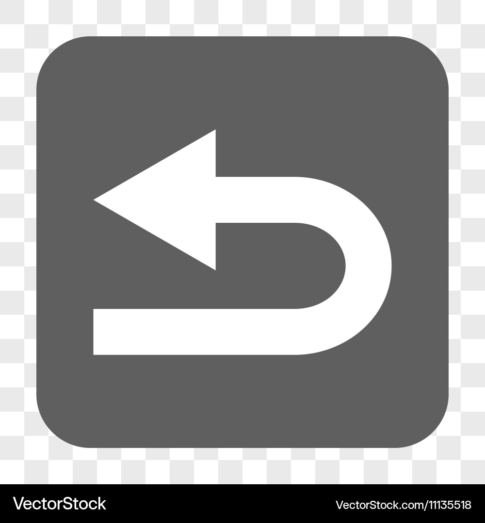 Turn left rounded square button Vector Image