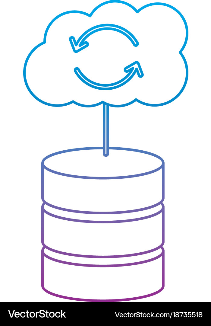 Web hosting server with internet cloud storage Vector Image