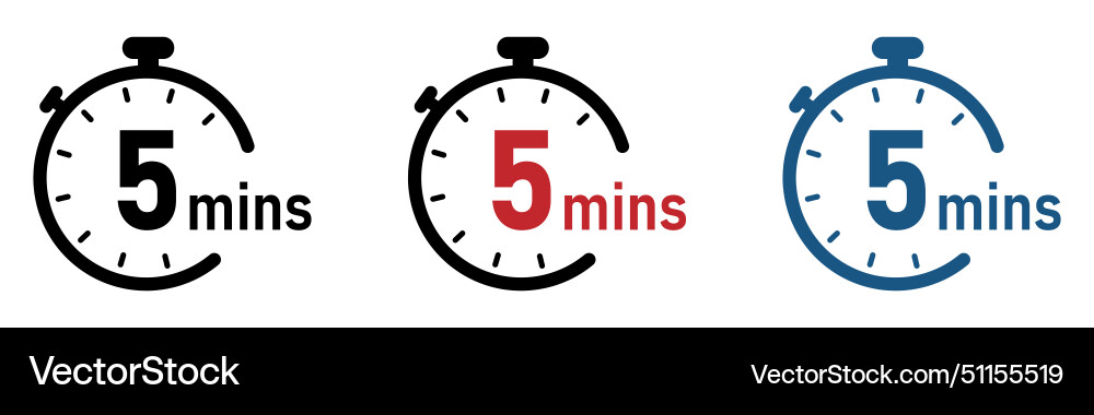 5 minutes timer 5 minutes timer vector image