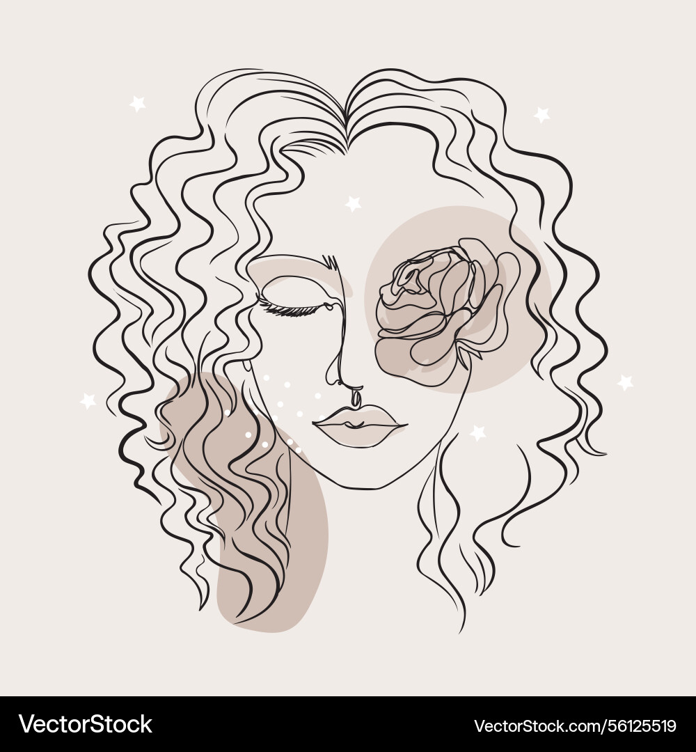 Abstract minimalistic linear sketch womans face Abstract minimalistic linear sketch womans face vector image