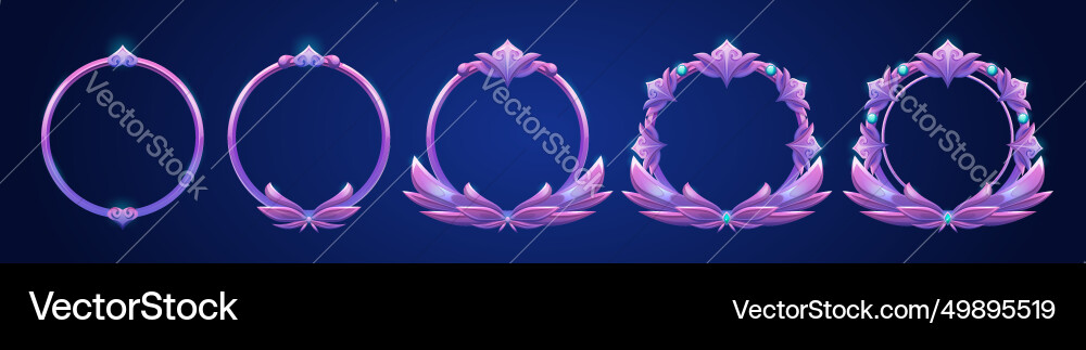 Avatar frame for game level rank ui design Avatar frame for game level rank ui design vector image