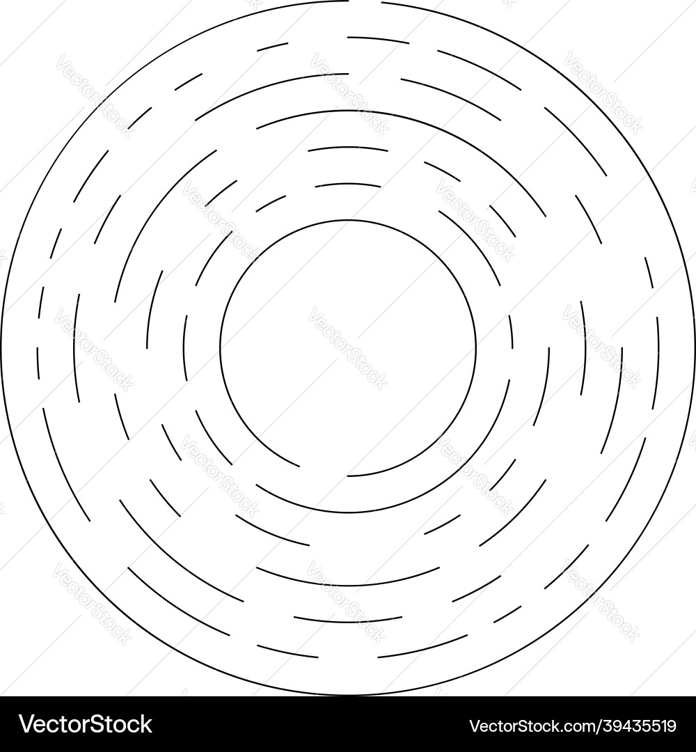 Circular concentric segmented circles rings Circular concentric segmented circles rings Vector Image