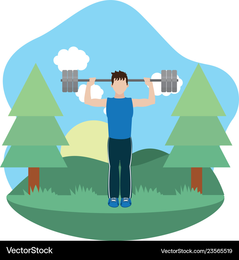 Fit man doing exercise Vector Image