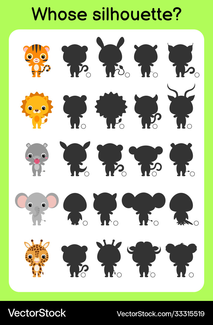 Game template find correct shadow matching Vector Image