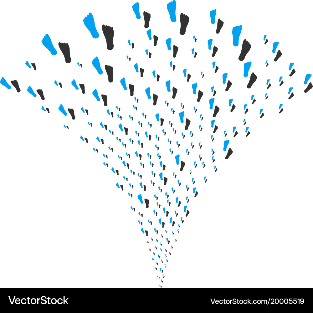 Human footprints fountain stream Vector Image