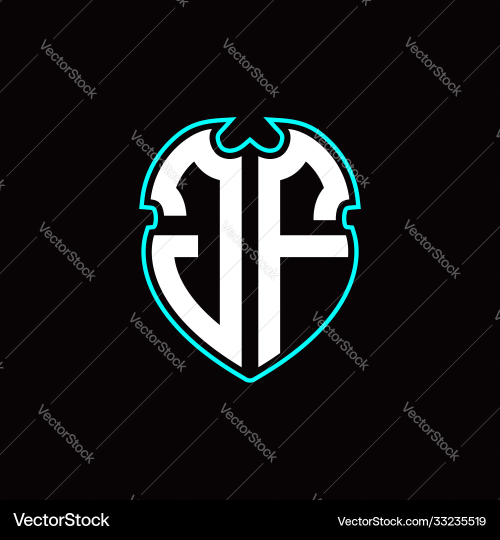 J f initial logo design with a shield shape J f initial logo design with a shield shape Vector Image