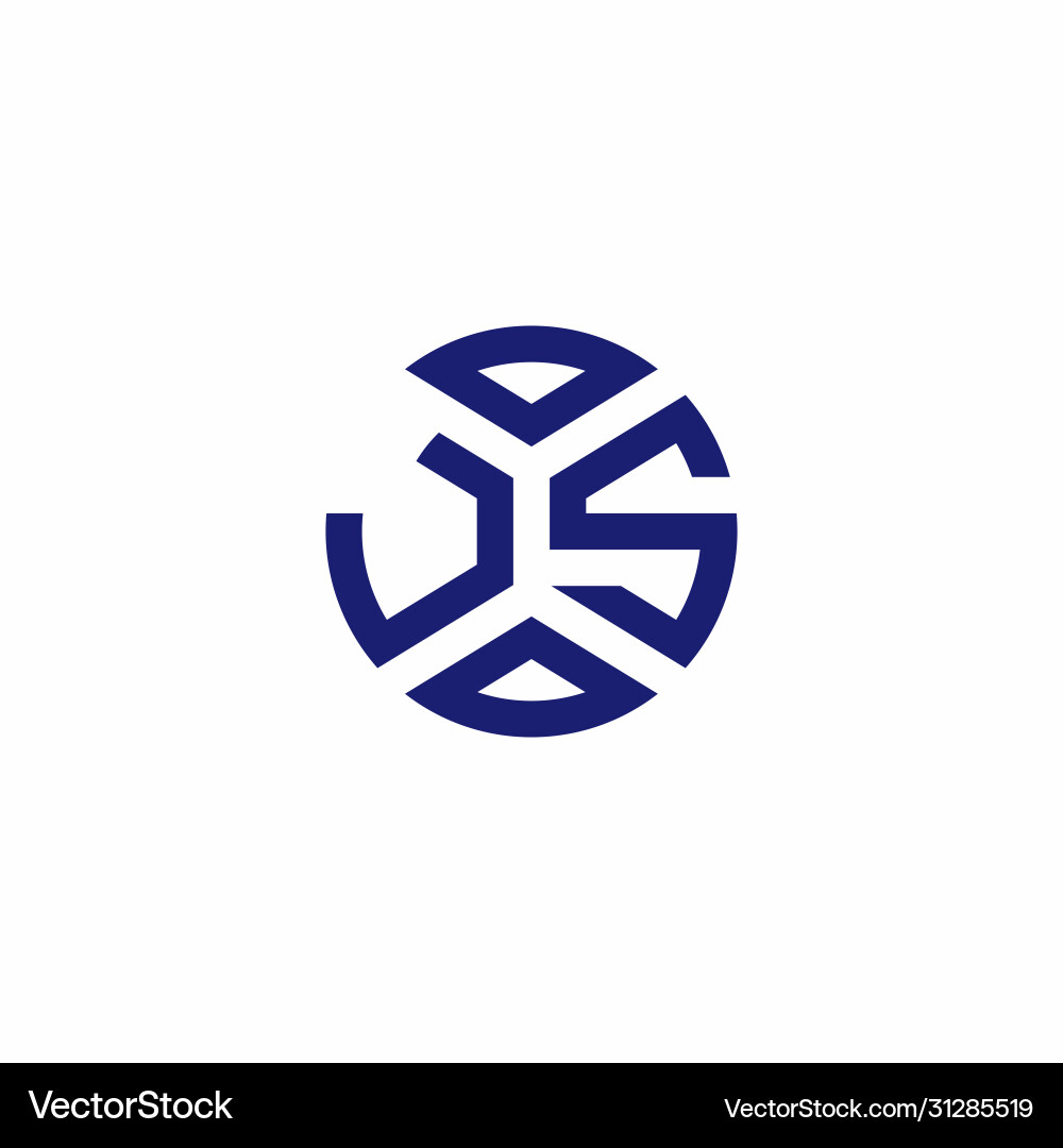 Js monogram logo with abstract shapes in modern Js monogram logo with abstract shapes in modern Vector Image