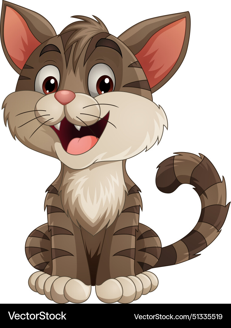 Laughing Cartoon Cat Vector Image