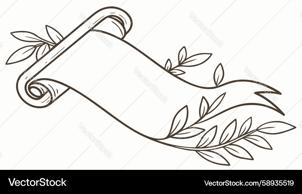 Plain blank ribbon banner for text and graphics Vector Image