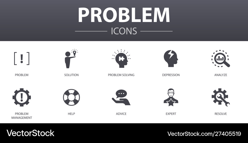 Problem Solving Concept Icons Set Vector Image