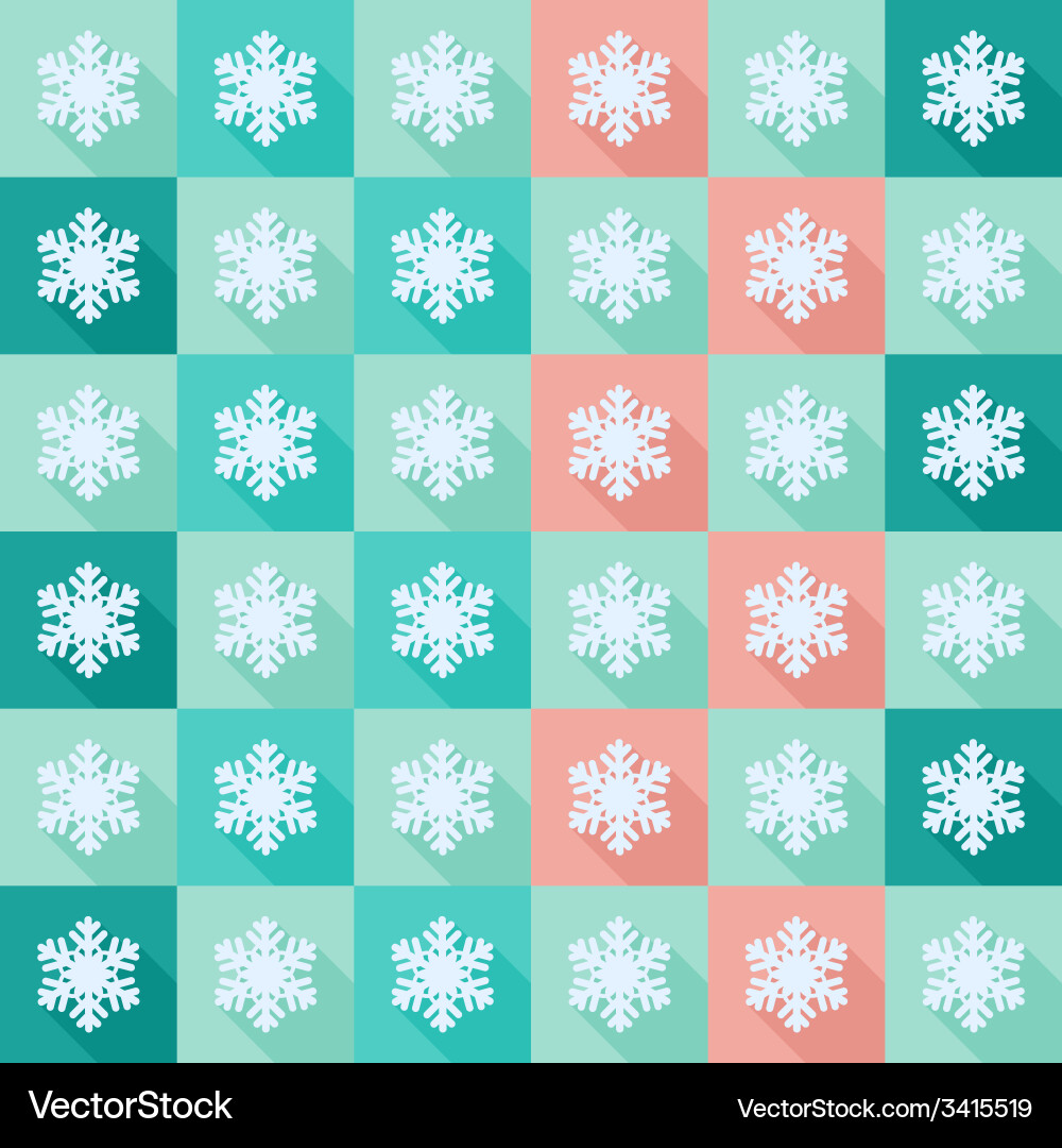 Seamless pattern with flat snowflakes Vector Image