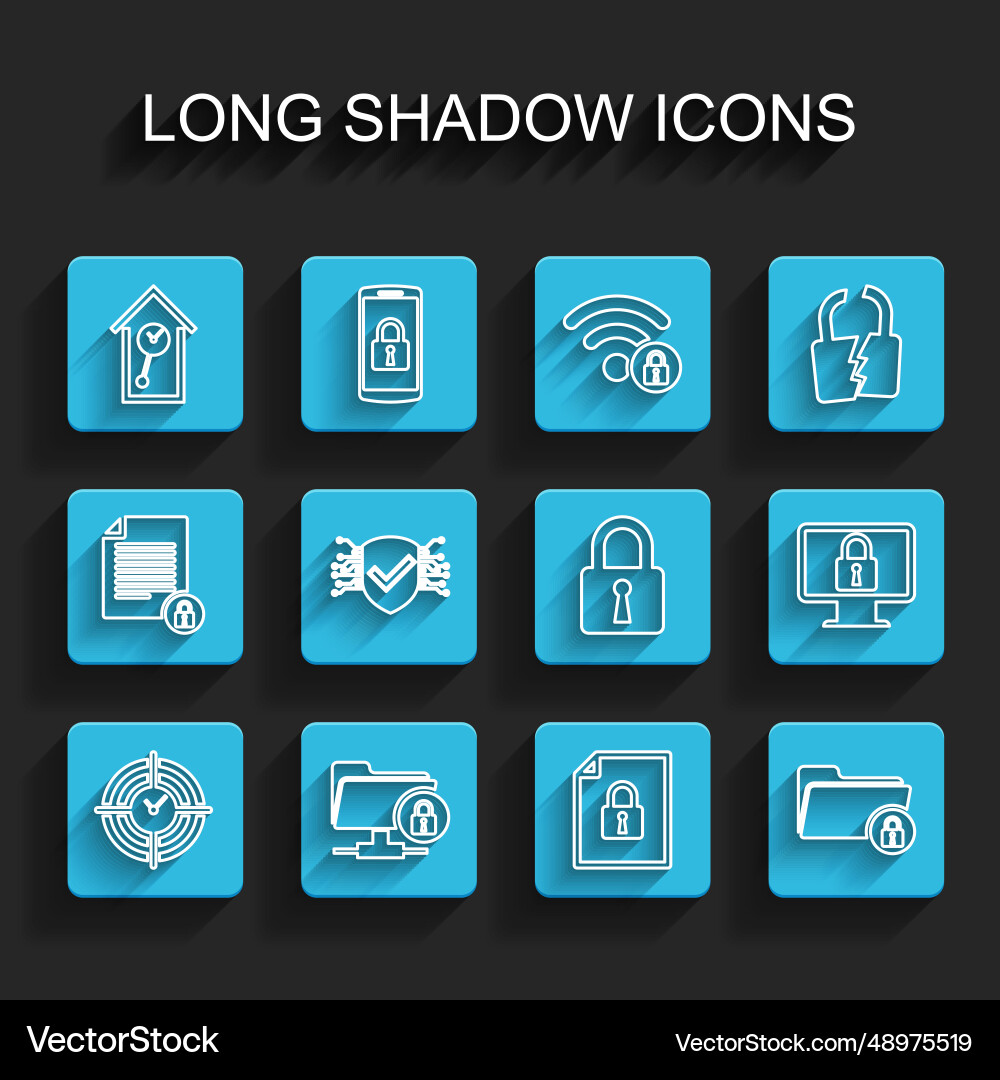 Set line time management ftp folder and lock Set line time management ftp folder and lock vector image