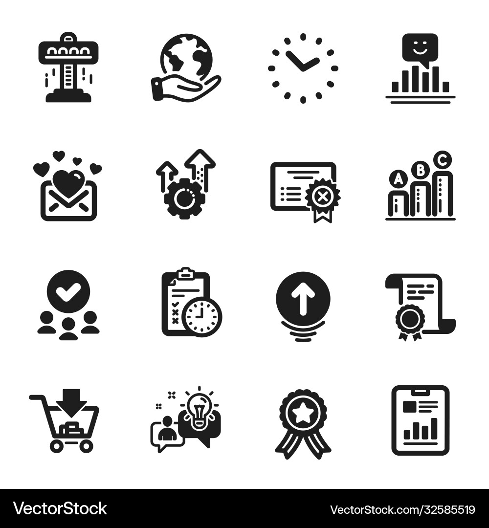 Set technology icons such as graph chart Set technology icons such as graph chart Vector Image