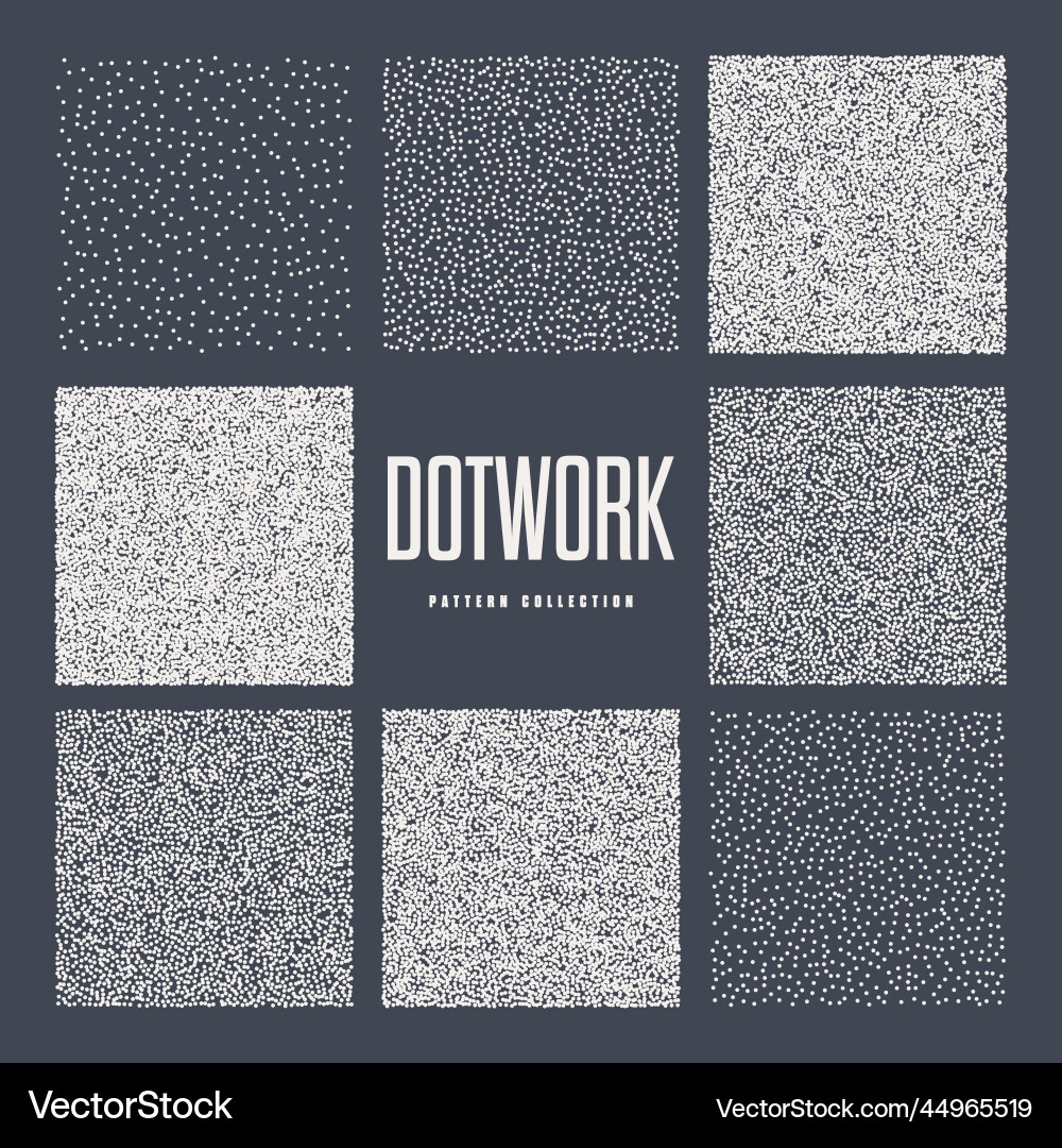 Square shaped dotted objects stipple elements Square shaped dotted objects stipple elements vector image
