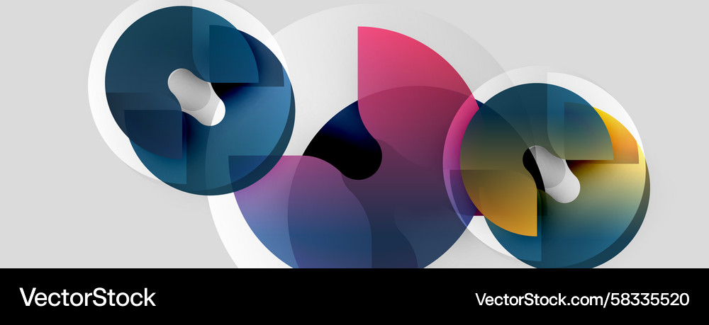 Abstract shapes overlap creating vibrant color Vector Image