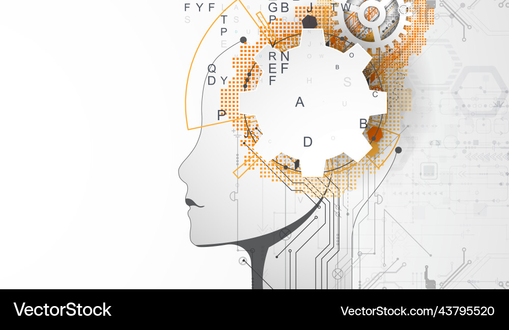 Artificial intelligence technical background Artificial intelligence technical background vector image