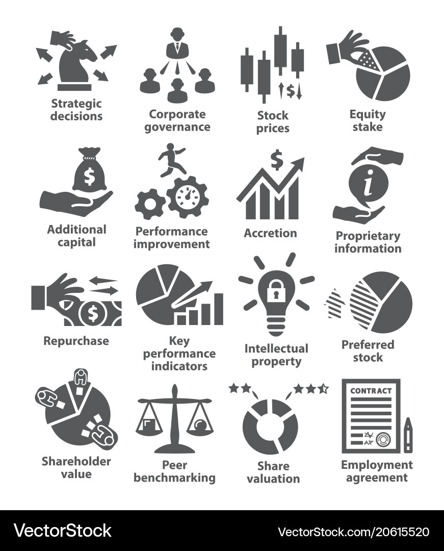 Business management icons pack 42 vector image