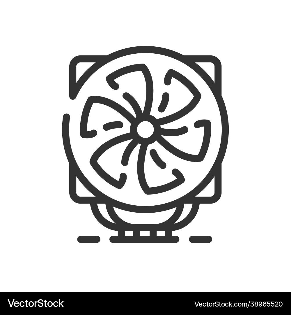 Cooling system icon in simple one line style vector image