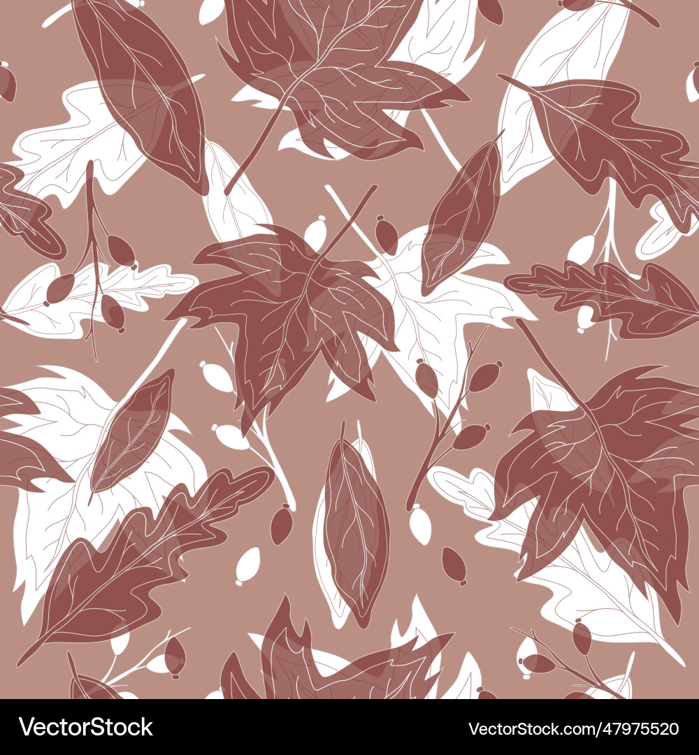 Creative autumn seamless pattern with simple Creative autumn seamless pattern with simple Vector Image