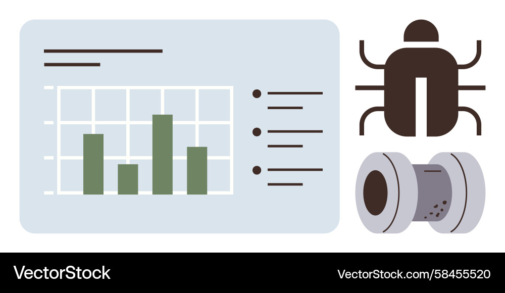 Data Analysis & Bug Detection Vector Image