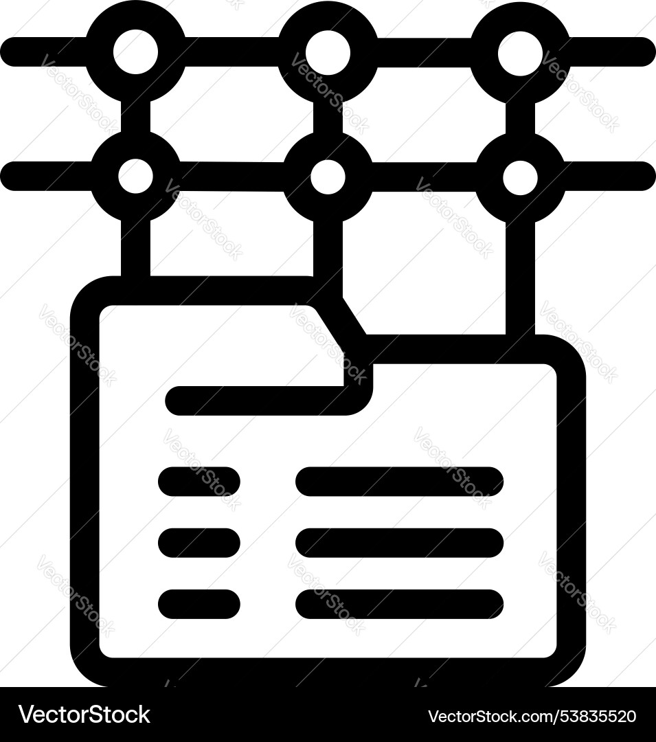 Data network sharing folder files information icon Data network sharing folder files information icon vector image