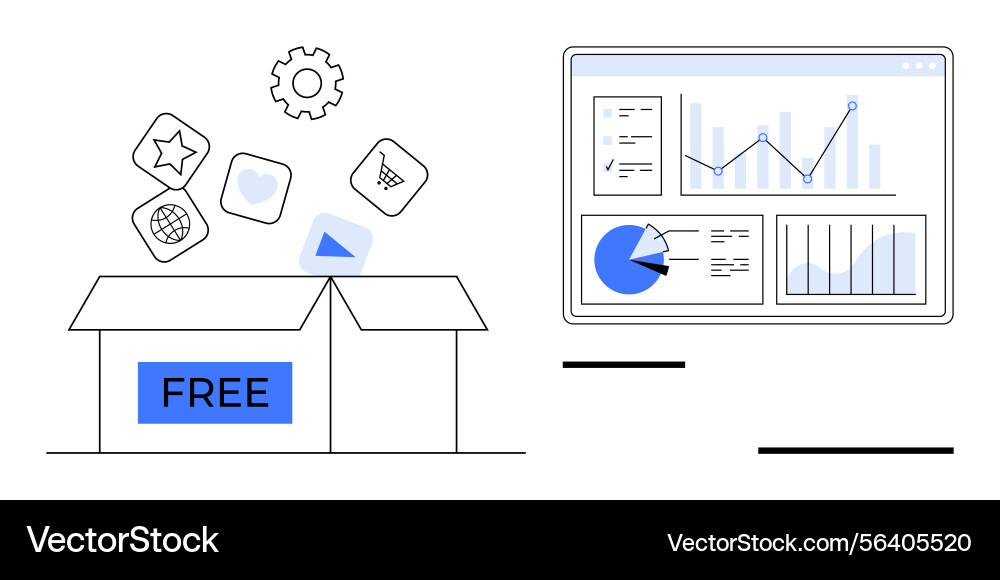 Data visualization dashboard with free tools Data visualization dashboard with free tools vector image