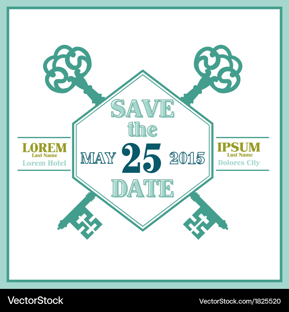 Elegant Save the Date Card Vector Image