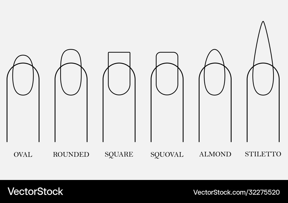 Forms nails for manicure objects Forms nails for manicure objects Vector Image