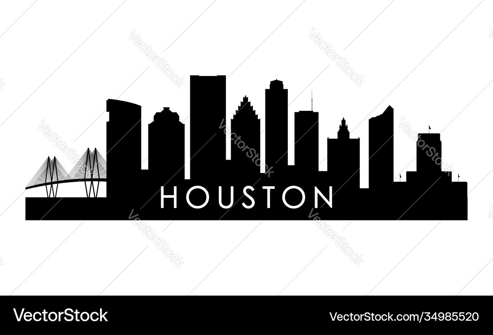 Houston Skyline Silhouette vector image