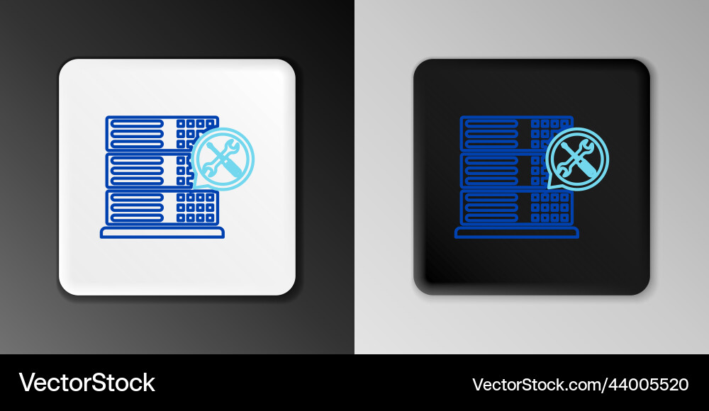 Line database server with screwdriver and wrench Line database server with screwdriver and wrench Vector Image