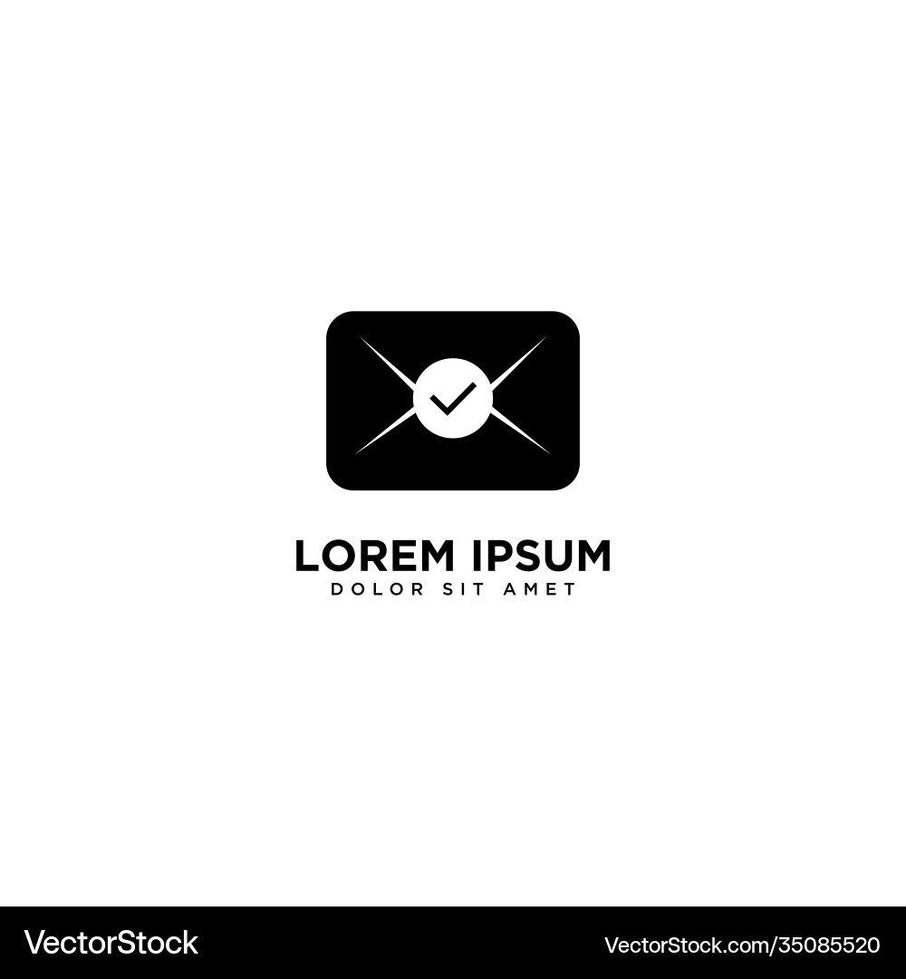 Mail check design communication simple Vector Image