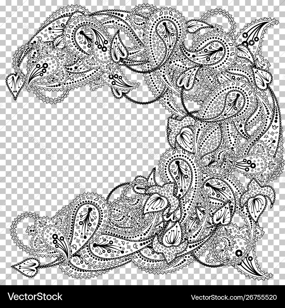 Paisley pattern with frame Paisley pattern with frame vector image