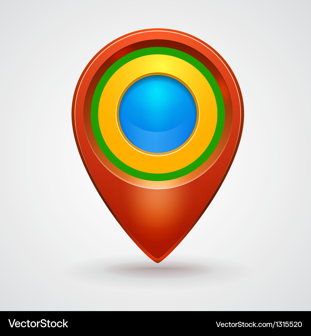 Pointer bright colorful glossy icon Vector Image