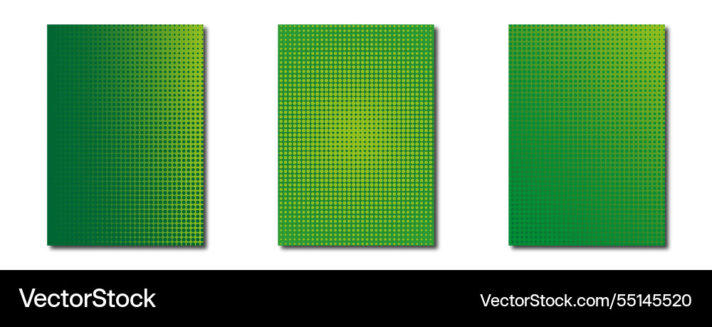 Set of green halftone background patterns Set of green halftone background patterns Vector Image