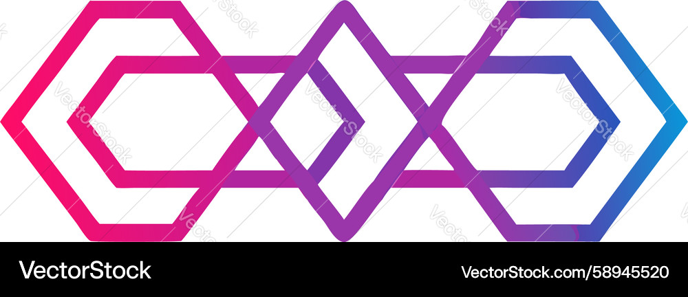 Vibrant interlocking hexagonal abstract pattern Vector Image
