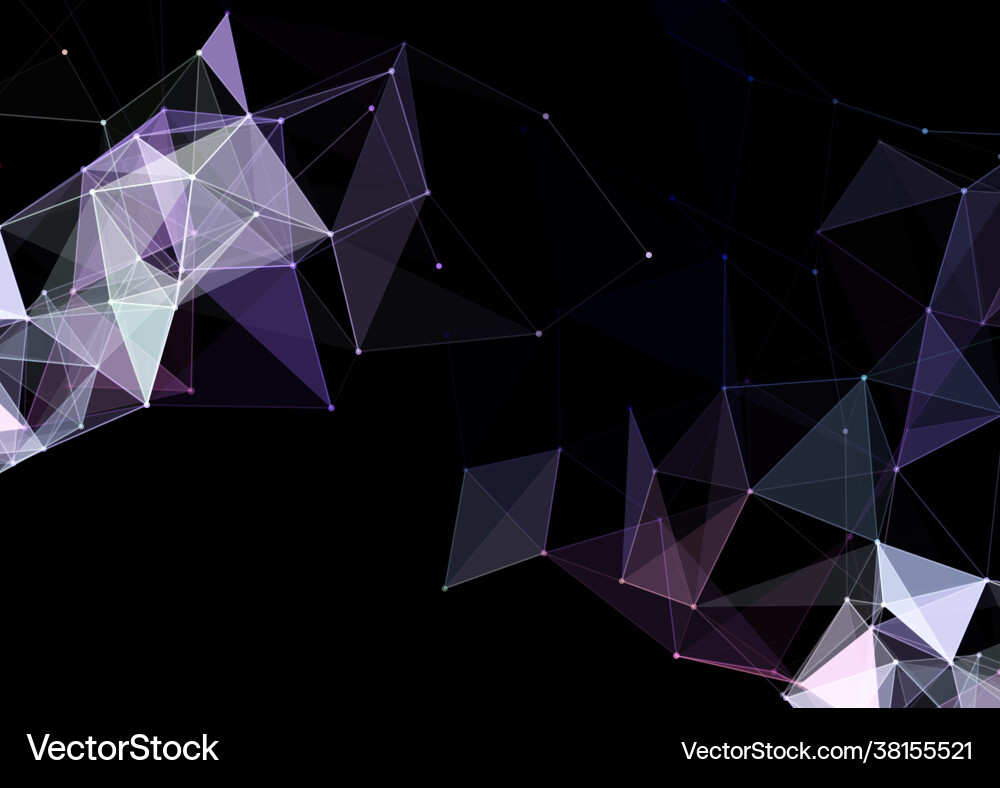 Abstract background with low poly plexus design vector image