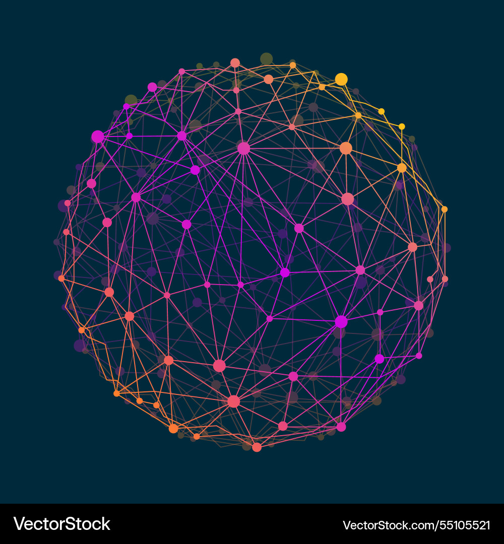 Abstract wireframe mesh sphere with dot and lines Abstract wireframe mesh sphere with dot and lines vector image