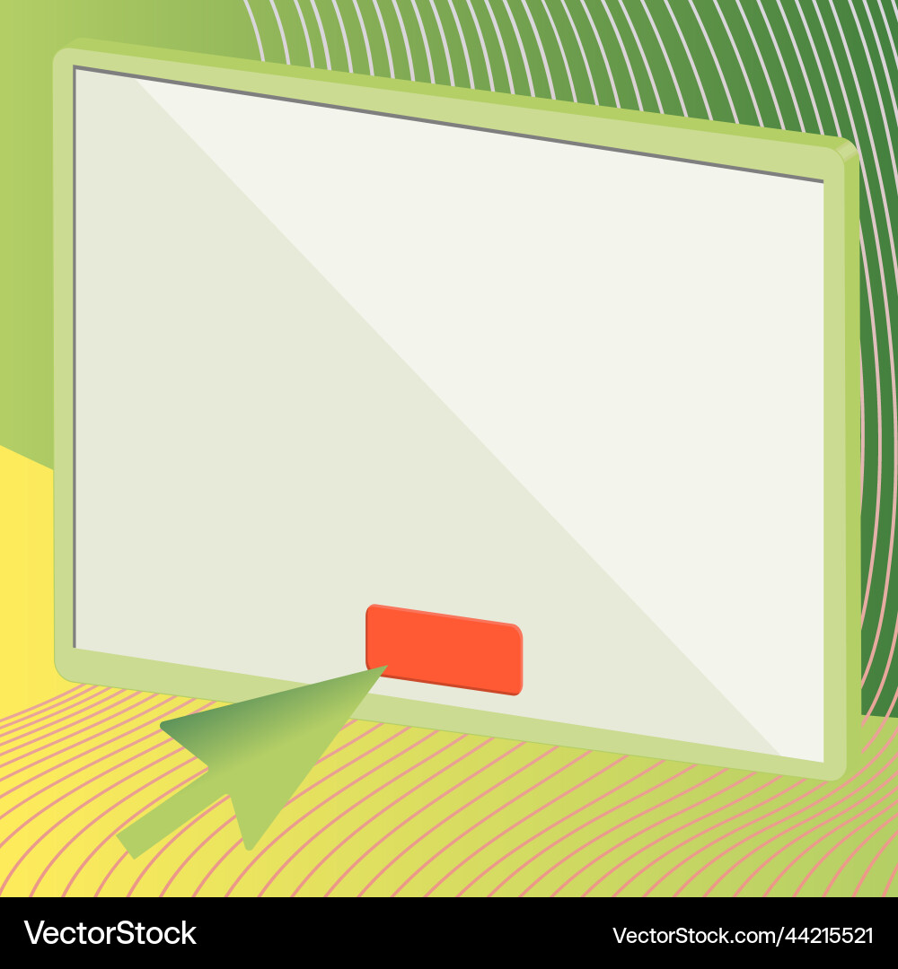 Arrow pointing on main button of a portable Arrow pointing on main button of a portable Vector Image