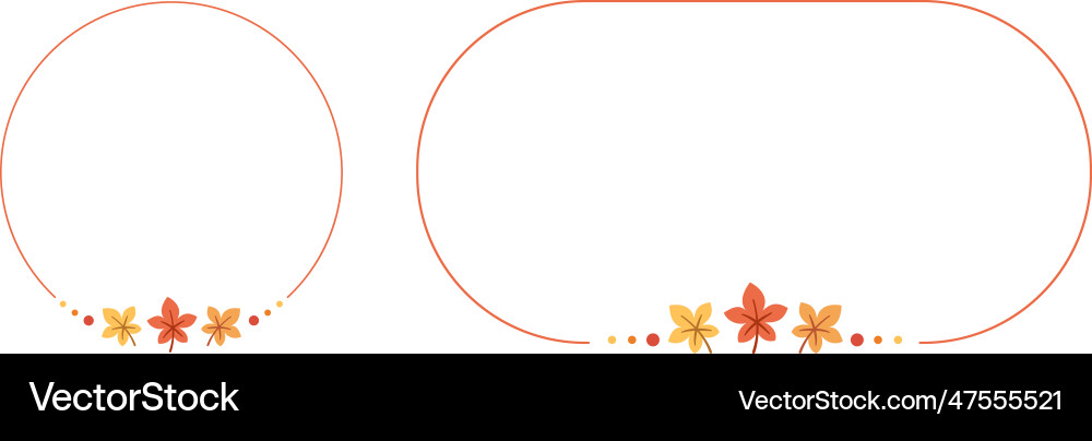 Autumn Fall Border Frame Set Vector Image