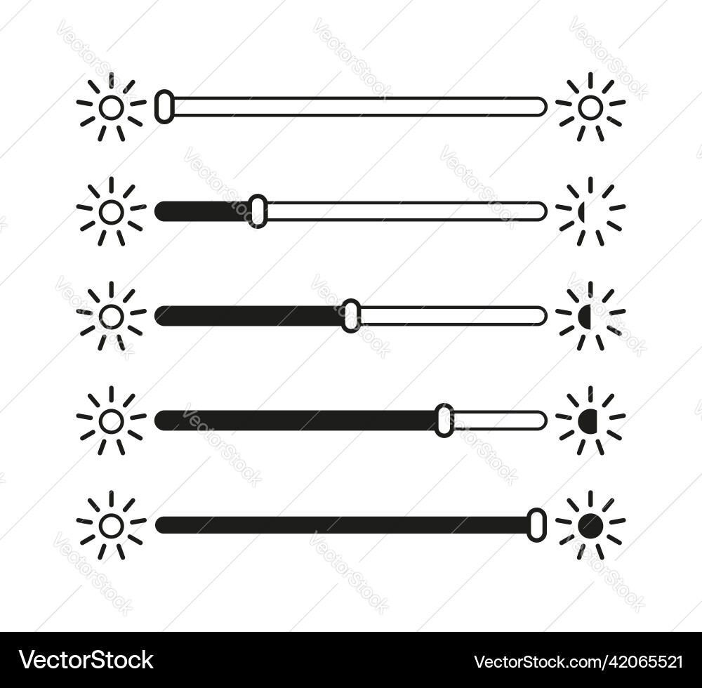 Brightness icons slider for adjust of bright Vector Image