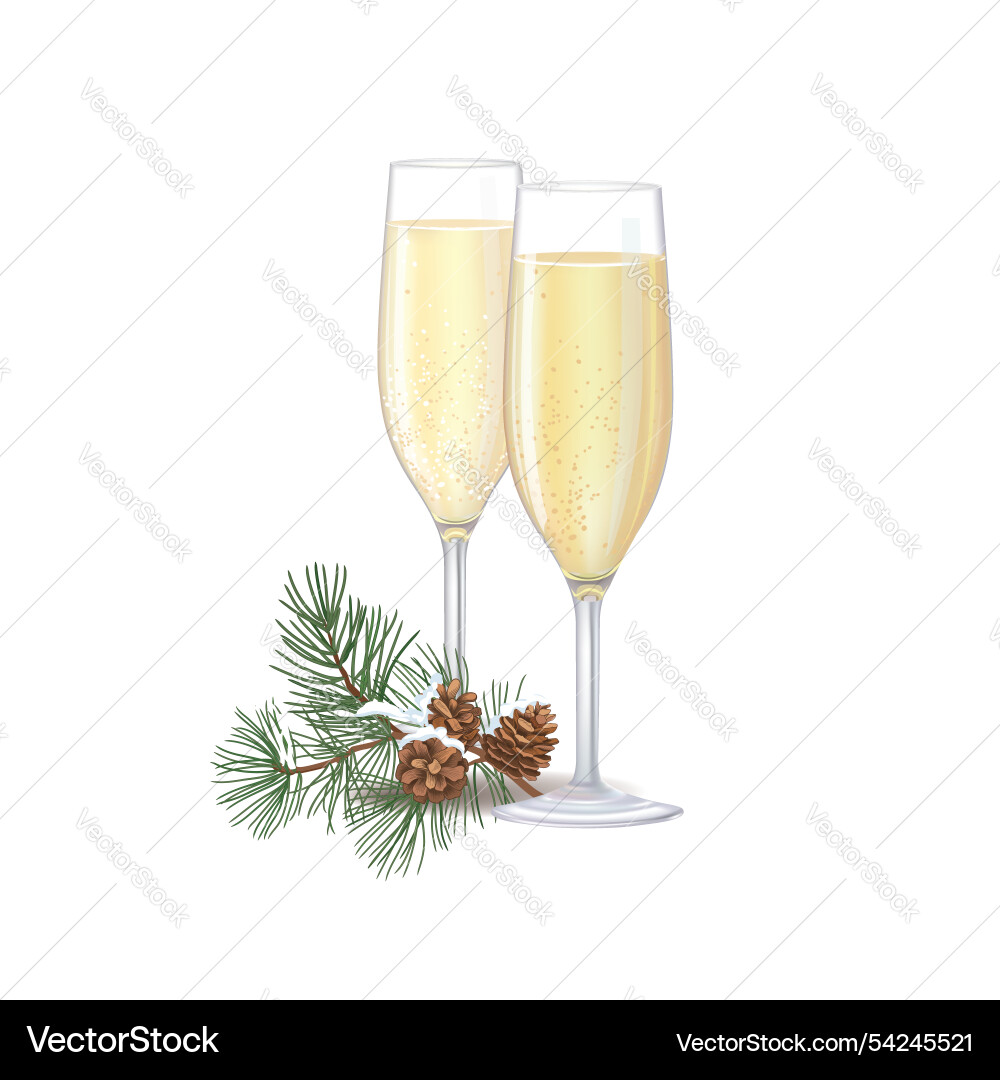 Christmas winter nature background with two Christmas winter nature background with two vector image