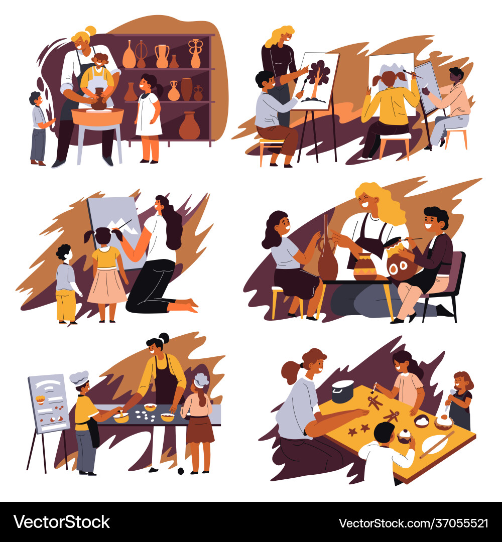 Creating skills development in school on lessons Creating skills development in school on lessons vector image