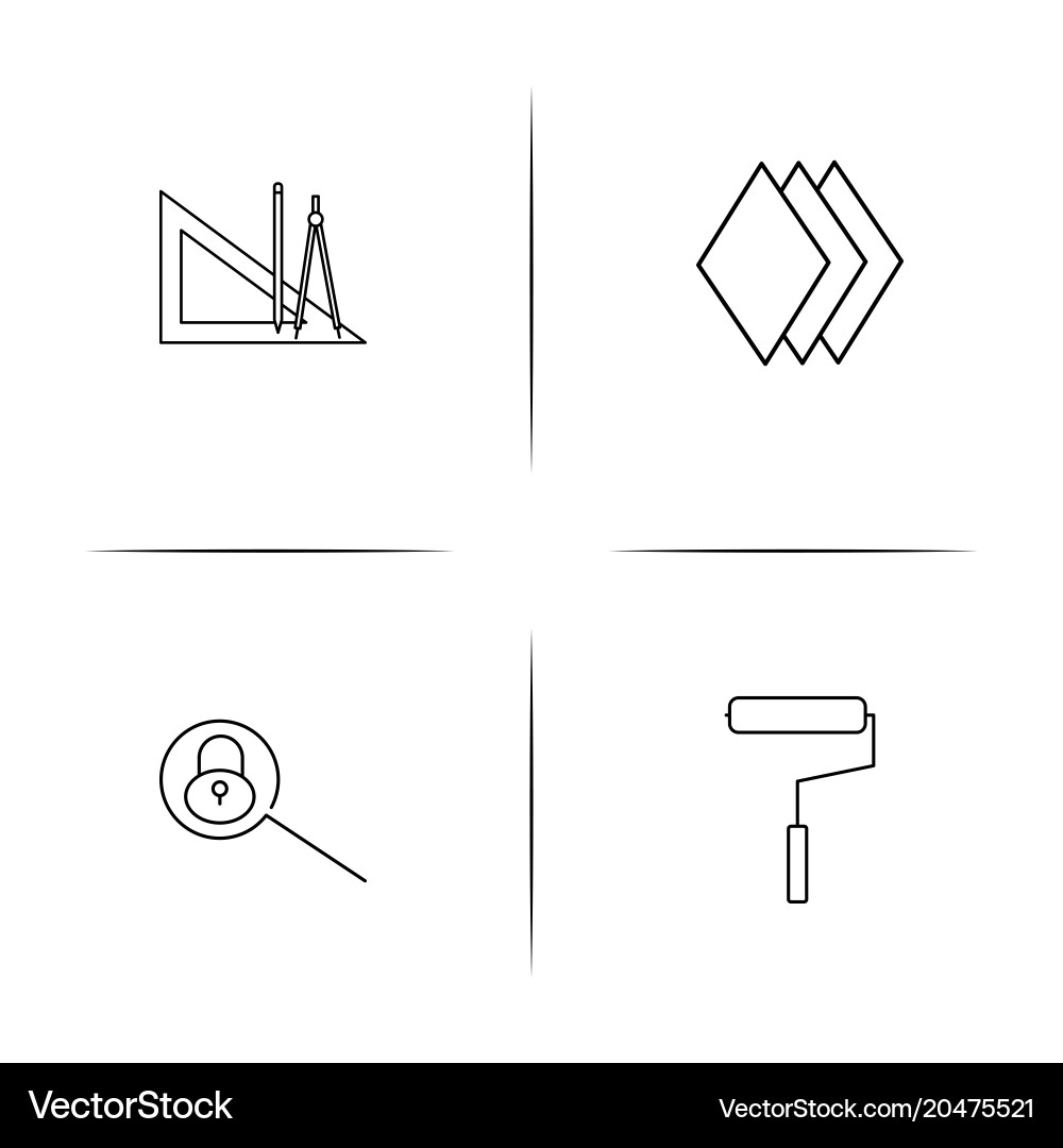 Creative process and design simple linear icons Vector Image