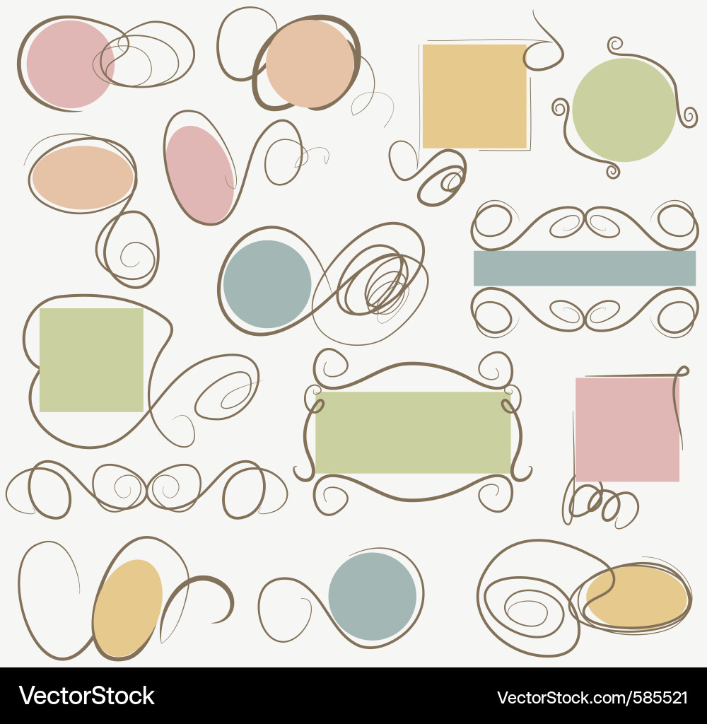 Decorative Doodle Elements Vector Image