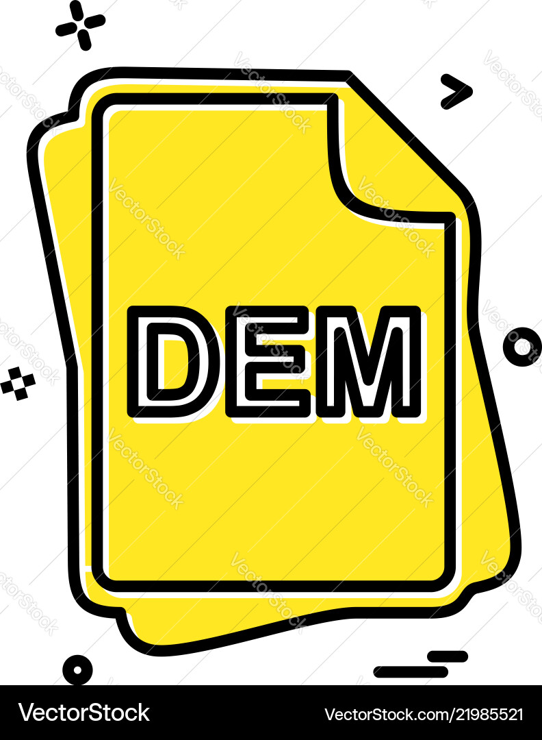 Dem file type icon design Vector Image