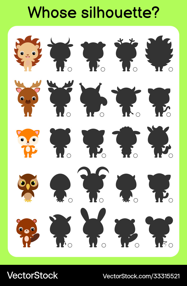 Game template find correct shadow matching Vector Image