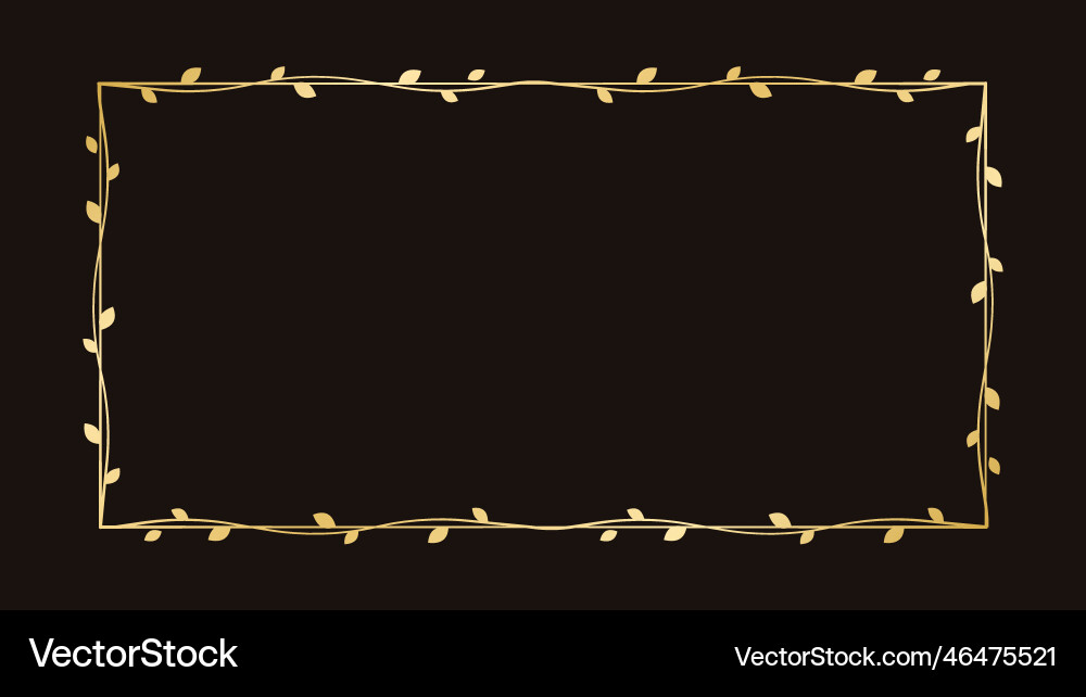 Golden Botanical Frame Vector Image