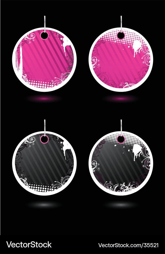 Grunge Round Labels Set vector image