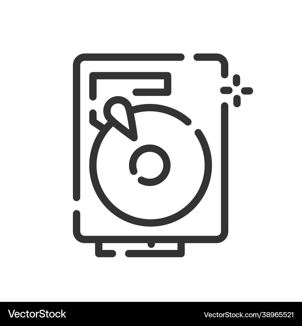 Hdd icon in simple one line style Vector Image
